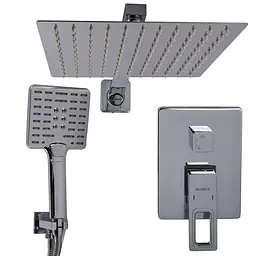 Душова система Globus Lux PIANO GLPN-205-SMART хромована вбудована з верхнім і ручним душем для ванни - мініатюра 4