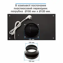 Витяжка вбудована Eleyus GEMINI 800 LED SMD 52 BL - мініатюра 9