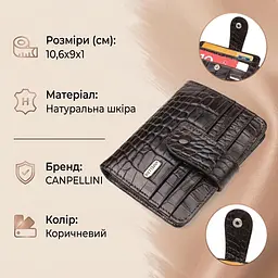 Цікавий гаманець для чоловіків з натуральної шкіри з тисненням під крокодила Canpellini 21689 коричневий - мініатюра 3