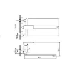 Змішувач для ванни Haiba Monaco 006 Euro (HB9652) - мініатюра 3