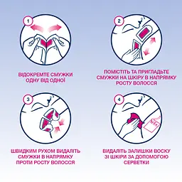 Воскові смужки Veet Easy-Gelwax для чутливої шкіри лініі бікіні та пахв 16 шт. (3165446) - мініатюра 3