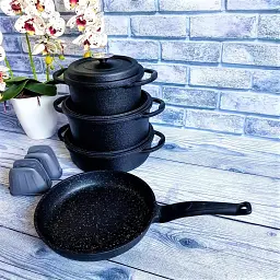 Набір посуду O.M.S. Collection 3050 Black 7 предметів - мініатюра 3
