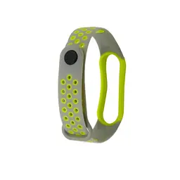 Силіконовий ремінець для фітнес браслета XiaomiXiaomi Smart Band 5 6 7 Grey Lime Sport Сірий Лайм Спортивний