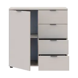 Комод Doros Рон 1 1 фасад 4 шухляды Кашемір 80х38х81 (41516043) - мініатюра 7