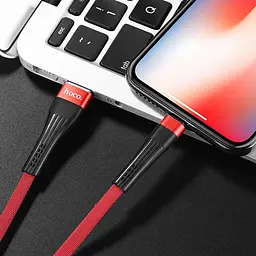 USB Cable Hoco U39 Slender Lightning Black/Red 1.2m - мініатюра 3