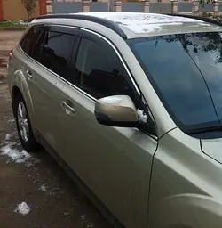 Дефлектори вікон вітровики для Subaru Outback 2009-2015 З молдингом Хром - мініатюра 3