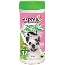Серветки Espree Oatmeal Baking Soda Wipes для собак з протеїнами вівса та харчовою содою, 50 шт