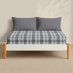 Простирадло Cosas на резинці фланель 80х160 basalt tartan, чорний (Flannel_BasaltTartan_80x160x20) - мініатюра 4