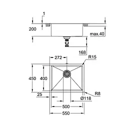 Кухонна мийка Grohe Sink K700U 31574SD1, Нержавіюча сталь - мініатюра 2