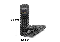 Масажний ролик EasyFit Solid Grid Roller 45 см v.2.2s чорний (EF-2053-BK) - мініатюра 3