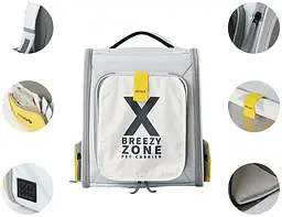 Рюкзак-переноска Petkit Breezy xZone Pet Carrier Grey (P7703) - мініатюра 5