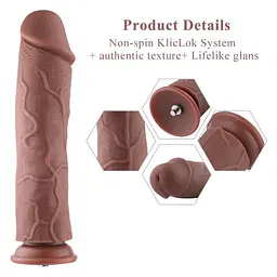 Силіконовий фалоімітатор для секс-машин Hismith 11″ Silicone Dildo - мініатюра 2
