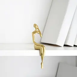Декоративна статуетка MBM My Home Людина мислить золота (DH-ST-27 GOLD) - мініатюра 2