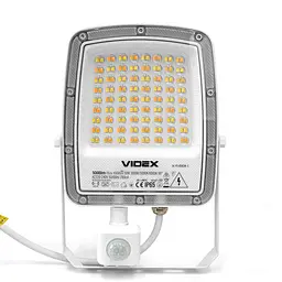 LED прожектор Videx F5 50 Вт 3000-5000-6500 K з датчиком руху 230 В білий (VL-F5-050CW-S)  - мініатюра 2
