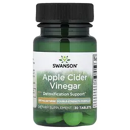 Яблучний оцет Swanson Apple Cider Vinegar 200 mg Double Strength, 30 таблеток
