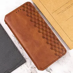 Шкіряний чохол-книжка GETMAN Cubic (PU) для Realme 11 4G Коричневий - мініатюра 7
