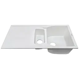 Кухонна мийка Adamant NEW LINE PLUS біла 975x495x235 мм, з крилом 97,5 см - мініатюра 2