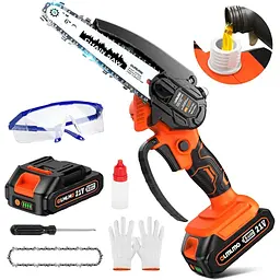 Мініланцюгова пила Olmlmo Cordless 6 дюймів, електрична ланцюгова пила з акумулятором 2,0