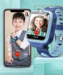 Розумний дитячий годинник Lemfo G51 з поворотним корпусом 360°, ліхтариком, 4G SIM-картою, GPS трекером, Face ID, відеодзвінками, прослуховуванням та SOS Фіолетовий - мініатюра 5