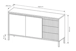 Комод Perfect Home Сенсо / Senso 2-дверний з 3 шухлядами 2D3S/153 Беж (PFH-091107) - мініатюра 4