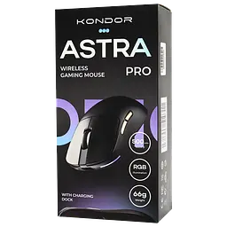 Ігрова бездротова мишка Kondor Astra PRO / Три режими підключення / 24000 DPI / Сенсор Pixart PAW3311 / Black - мініатюра 9