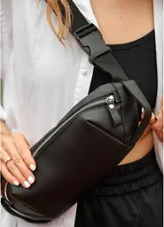 Жіноча сумка-бананка Sambag HOLSTER MSH Чорна 36 х 14 х 4 см (87113001) - мініатюра 6