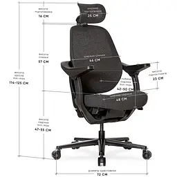 Офісне крісло Mealux HF-Q21 Black (HF-Q21 F/B) - мініатюра 2