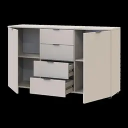 Комод Doros Рон 5 2 фасади 4 шухляди Кашемір 140х38х81 (41516047) - мініатюра 6
