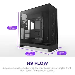 Корпус NZXT H9 Flow Black без БЖ (CM-H92FB-01) - мініатюра 7