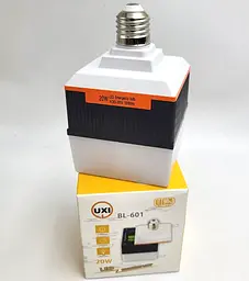 Світлодіодна LED акумуляторна лампа (знімні 2 × 18650) автономна аварійна 20 W лампочка, цоколь E27 UKC BL-601 - мініатюра 3