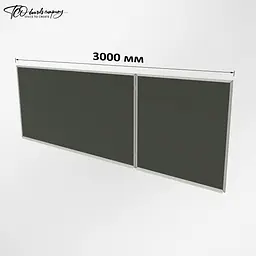 Дошка ТСО шкільна крейдяно-маркерна 3-поверхнева 3000х1000 мм (Графіт/білий) - мініатюра 2