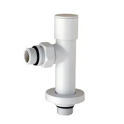 Набір Кран вентильний кутовий з американкою Solomon Lux 1/2″ 7777 (2шт.) White 000020285 - мініатюра 2