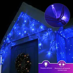 Вулична гірлянда бахрома 5.2х0.5м Xmas 120 Short curtain-B-1 115 LED, Синя лед гірлянда зовнішня (ST)