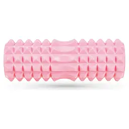 Масажний ролик Queenfit для йоги та фітнесу EVA 33*10,5см рожевий - мініатюра 2