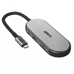 Хаб USB-C ArmorStandart Type-C to HD4K+LAN+PD+2USB+TF/SDcard Grey (ARM69365) - мініатюра 2