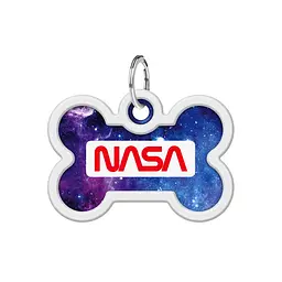 Адресник для собак і котів металевий Waudog Smart ID з QR паспортом малюнок NASA21 кістка Д 40 мм Ш 28 м - мініатюра 2