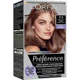 Уцінка. Стійка фарба для волосся L'Oreal Paris Preference 7.1 Iceland Ash Blonde 174 мл