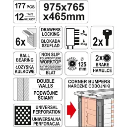 Візок з інструментом Yato YT-55300 - мініатюра 7