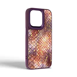 Кожаный чехол для Apple iPhone 14 Pro, Harder Nagas, фиолетовый, термополиуретан ТПУ + экокожа с имитацией кожи Наги, панель, защита корпуса, противоударный, микрофибра, рамка вокруг камеры, защита всего корпуса, (ARM76754) - мініатюра 2