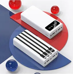 Зовнішній акумулятор Power On 30000mAh Універсальна батарея (Білий) - мініатюра 4