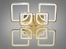 Люстра стельова LED Diasha 8060/4+4G, 190W, 3200K-6500K, золото, сучасний стиль для дому - мініатюра 5