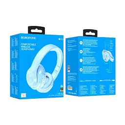 Bluetooth Стерео Гарнітура Borofone BO24, BT5.3, 200mAh, 6h, Блакитний - мініатюра 3