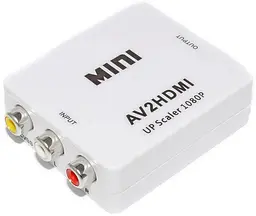 Конвертер адаптер з AV тюльпани RCA в HDMI перехідник перетворювач 1080P відео та аудіо UKC білий