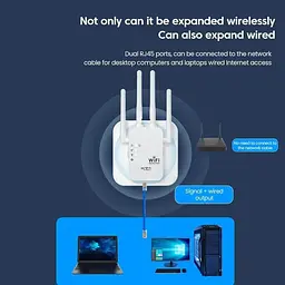 Репітер підсилювач сигналу ретранслятор Wi-Fi роутер 300Мбіт ∙ Wi-Fi ретранслятор 2.4G з 6 антенами - мініатюра 4