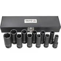 Набір 6-гранних ударних торцевих головок 1/2" Yato, 11 шт