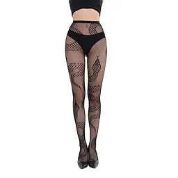 Колготки зі зміями в сітку one size чорні - мініатюра 6