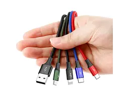Кабель USB Type-C/Lightning/Micro USB BASEUS Rapid 4-in-1 USB-A to 2xUSB-C/Lightning/Micro-USB 1.2m Black (CA1T4-B01) - мініатюра 3