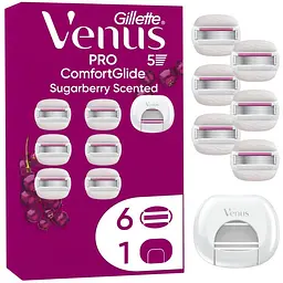 Змінні касети Gillette Venus PRO ComfortGlide Sugarberry Scented 6 шт. + Чохол (8700216969253)