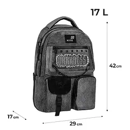 Рюкзак для старшої школи Kite Education teens 2587M Darkness Чорний (K26-2587M-5) - мініатюра 3