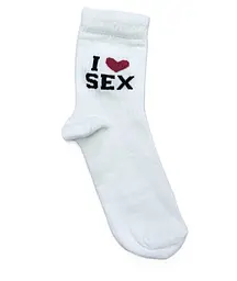 Шкарпетки жіночі "I love sex" білі